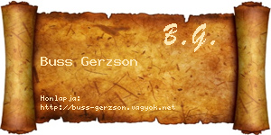 Buss Gerzson névjegykártya